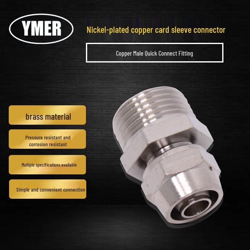 ZG Brass Nickel Plated Quick Connect Pneumatic Pump Fitting with Male Thread