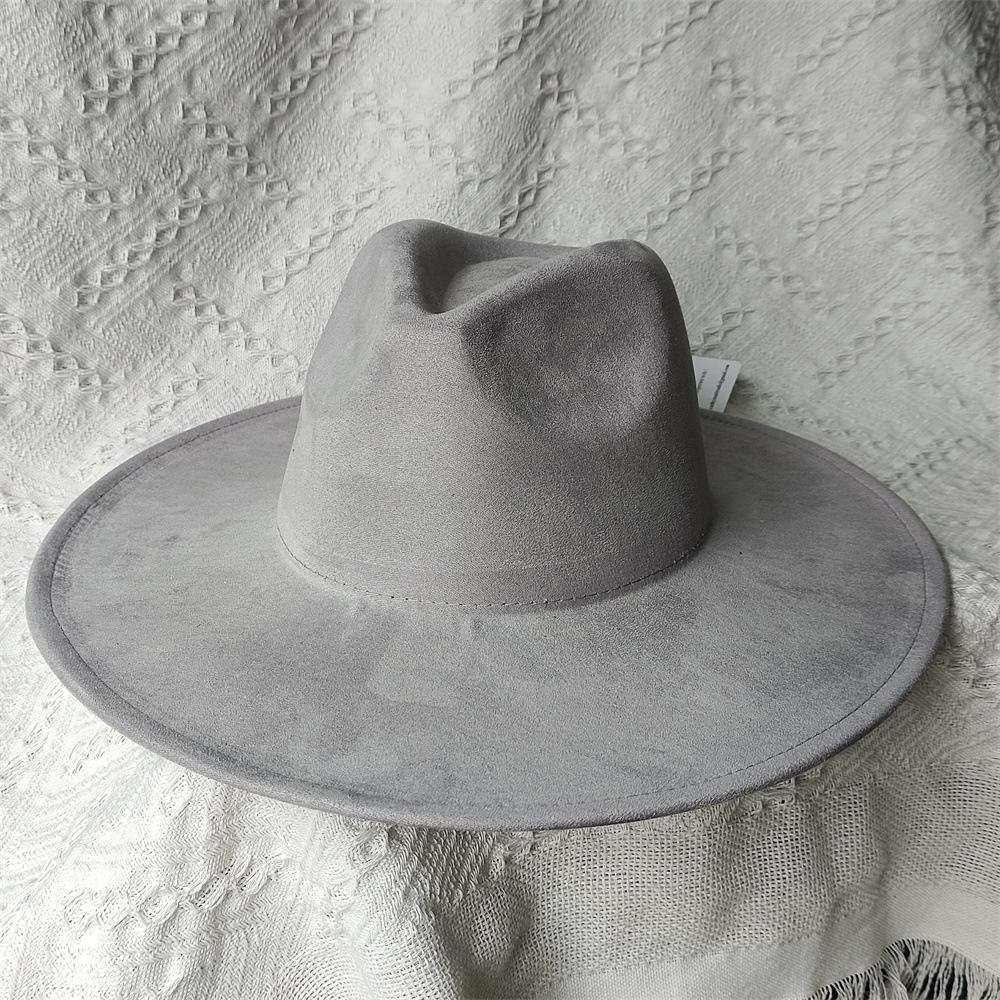 New Color Malachite Green Suede Top Hat Big Edge 9.5Cm Peach Heart Top Jazz Hat Simple And Fashionable
