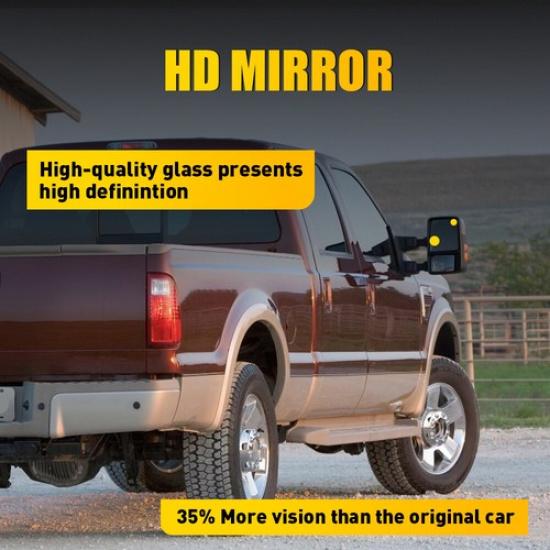 For 2008-2016 Super Duty F250 350 450 Tow Mirror Glass Upper Heated Passenger RH