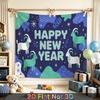 Party Backdrop New Year Flat Festive Goat Pattern Multi Layered Celebrations Photo Booth Background Front Door Decor