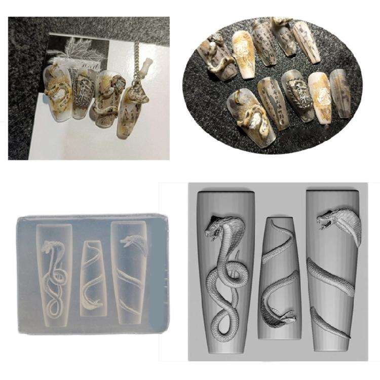 Multipurpose Silicone Mould for Snake Nail Art Easy to Use and Remove Suitable Portable for All Nail Shapes and Lengths