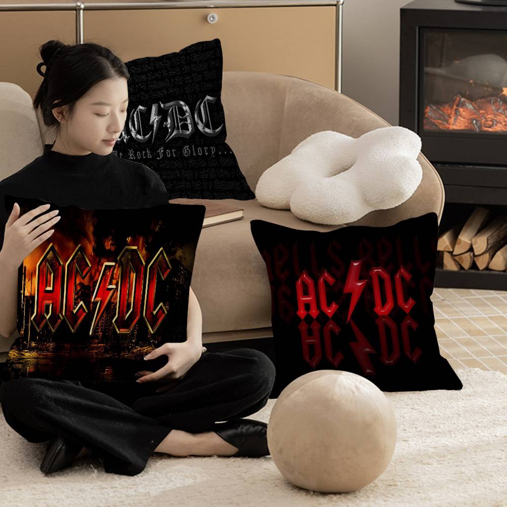 A-AC-DC Band Kissenbezug Auto Wurfkissenhülle Für Sofa Auto Weihnachtsgeschenk 40x40cm 45x45cm