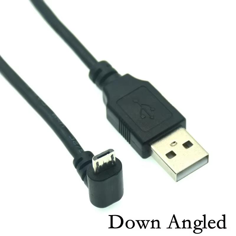 Up Down Left Right Angled 90 Degree USB Micro USB Male To USB Male Data Charge Connector Short Cable 25cm 50cm 150cm