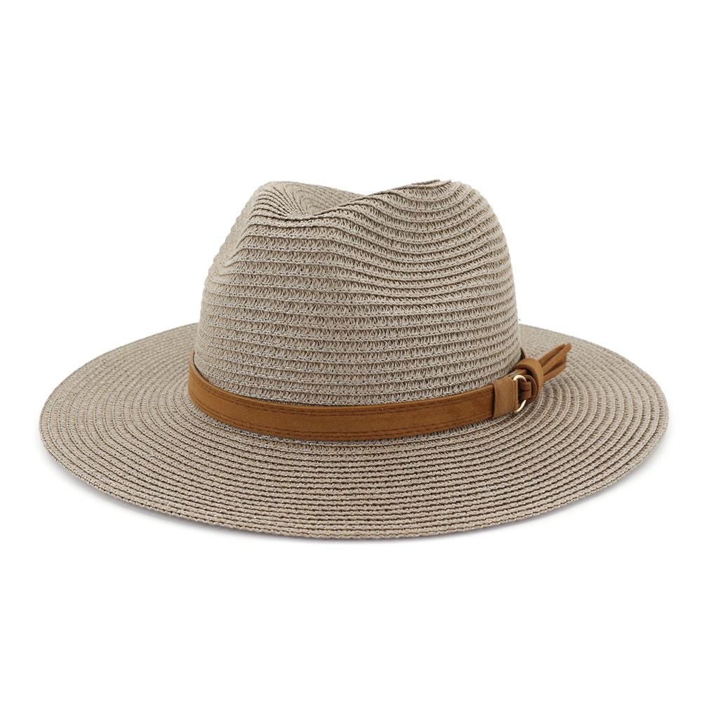 Nuovo Taglia Grande 59-60CM Cappello Panama Cappelli Estivi da Sole per Donna Uomo Esterno Spiaggia Paglia Cappellino Protezione UV Chapeau Cappello Jazz Trilby