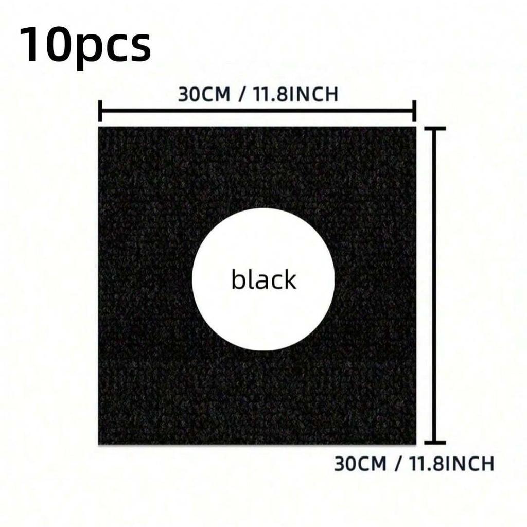 10pcs/1set 30x30cm Self-adhesive Thicken Carpet Square Peel Stick Removable Sticker Floor Mats for DIY Home Furnishing Tiles Hal
