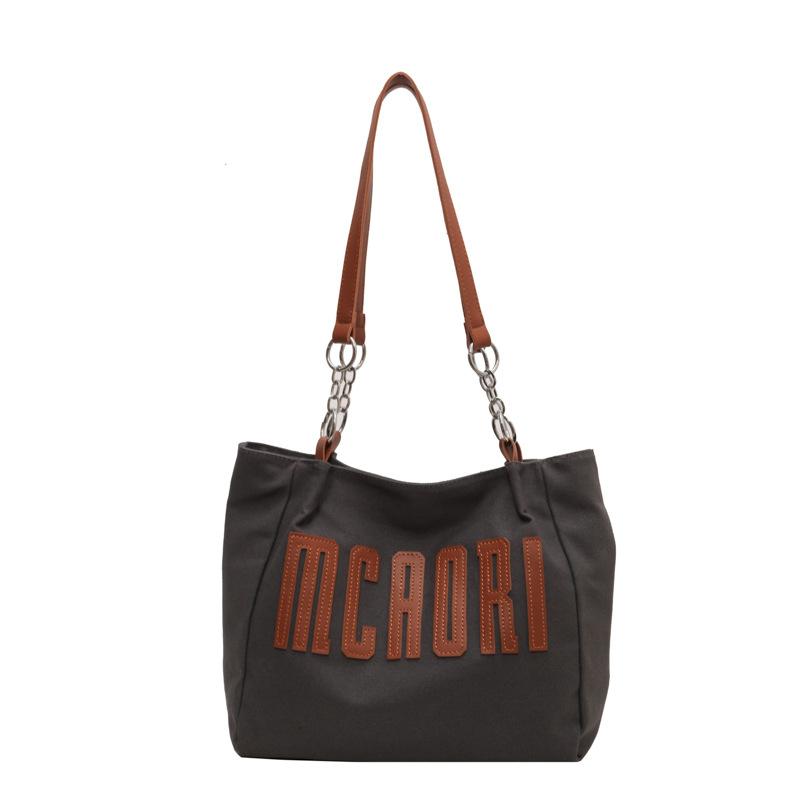 

Студенческая холщовая сумка на плечо, большая женская сумка-тоут большой емкости серый