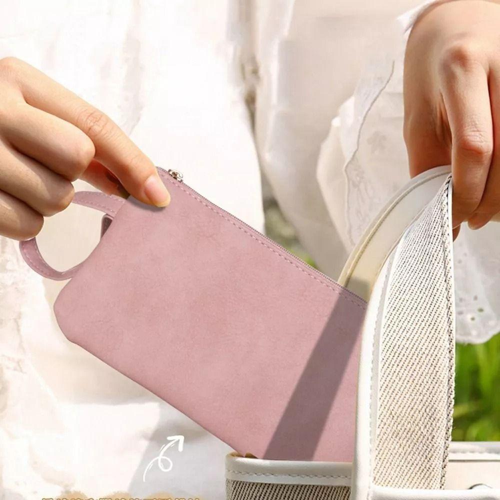 Solid Color Cosmetic Bag Coin Purse Cute Women Makeup Kits Organizer Handbag Phone Pencil Case Box Pouch Glasses Storage Bags