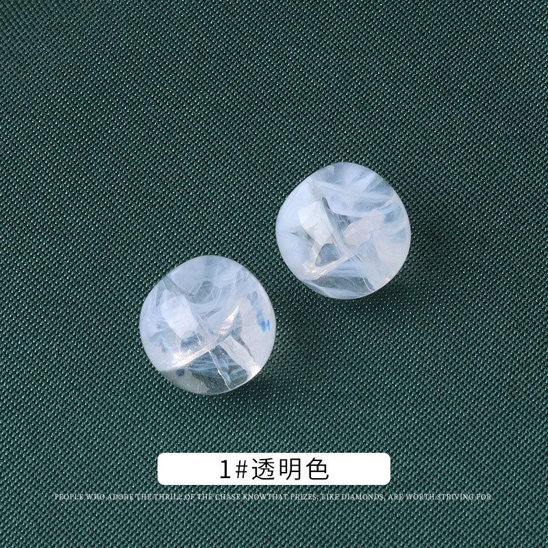 

5pcs Round Resin Pearlescent Button Cheongsam Button Chinese Hanfu Tang Suit Shirt Button Chiffon Shirt Imitation Jade Decorative Button 10Mm transparent
