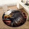 1pc American Bald Eagle Poster Round carpet Painted Printed circular carpet, home door mat, outdoor travel protection carpet