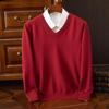 Men's Plus Size Knitwear: Autumn/Winter V-Neck Business Sweater