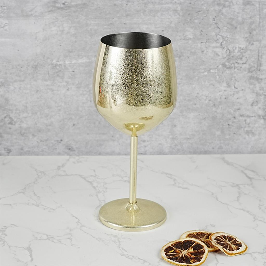 Edelstahl Weinglas Bruchsicher Elegant Unzerbrechlich Metall Weinkelch Kühl halten 500ml