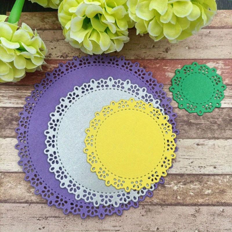 Dreamcat Craft 4pcs Circle Border Metal Stencil Mold Cutting Dies Decoration Scrapbook Die Cuts Album Paper Embossing DIY Card