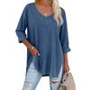 Fashionable Ladies Street Casual Denim V-Neck Top