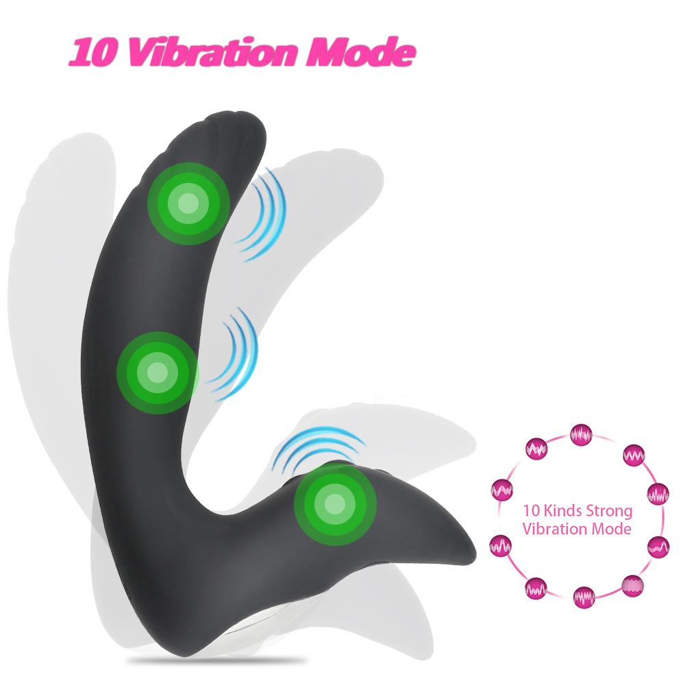 Prostate Massager Anal Vibrator 10 Modes Delay Ejaculation G Spot Stimulation Butt Plug Vibrating Dildo Sex Toy for Adult Couple