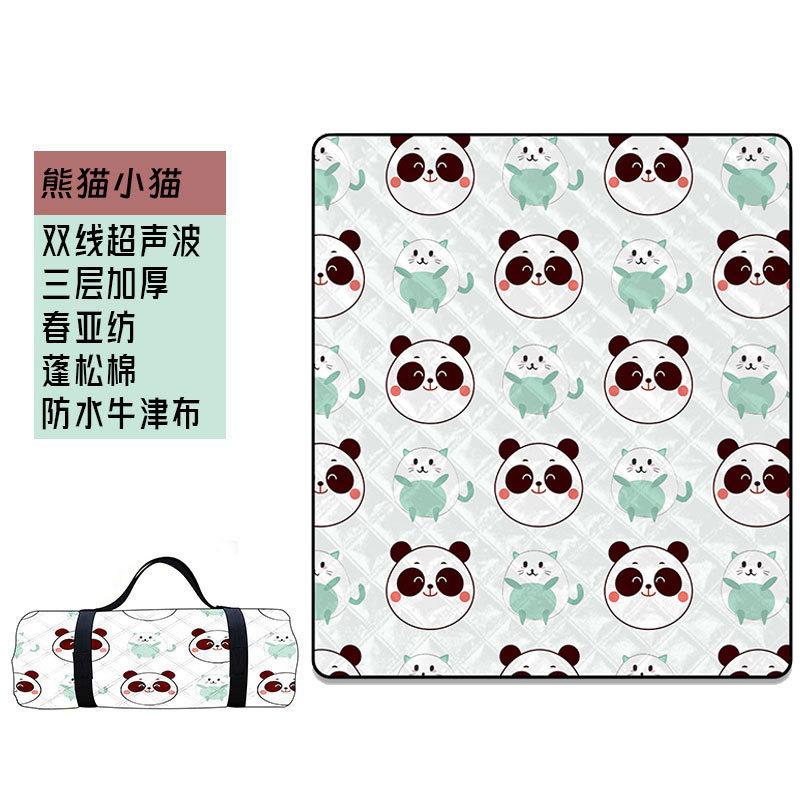 Ultrasonic Picnic Mat Thickened Camping Floor Mat Portable Beach Camping Mat Waterproof Outdoor Outing Cartoon Moisture-proof Mat