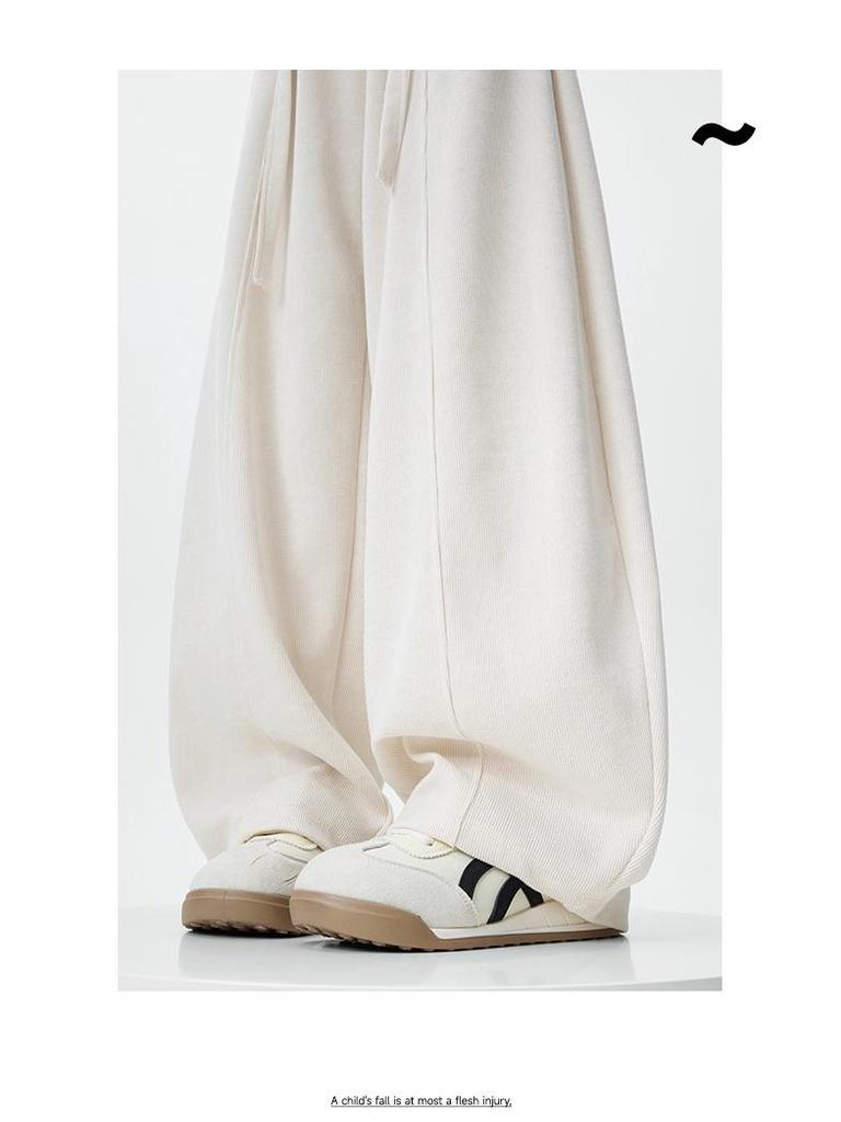 Plus Size High-Waist Casual Wide-Leg Pants for Women - Autumn/Winter Collection