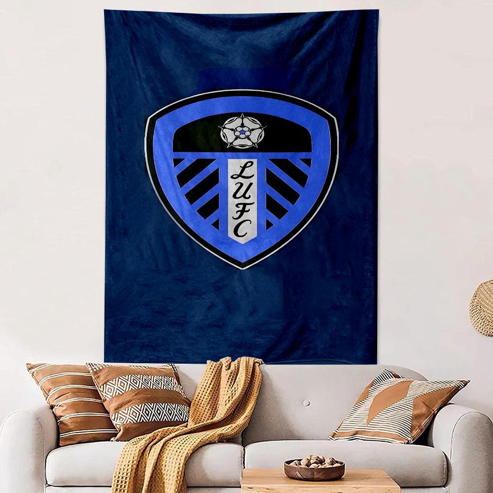"LUFC Blue and White Emblem Design" Patterned Tapestry Decorative Wall Hanging, Home Bedroom Living Room Decor