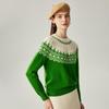 Zhaojun Women's Fair Isle Cashmere Cable Knit Sweater