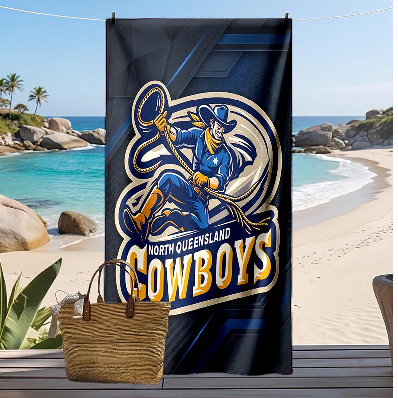 North Queensland Cowboys Print Beach Towel Soft Portable Quick?dry Towel For Pool Summer Vacation Outdoor Sport