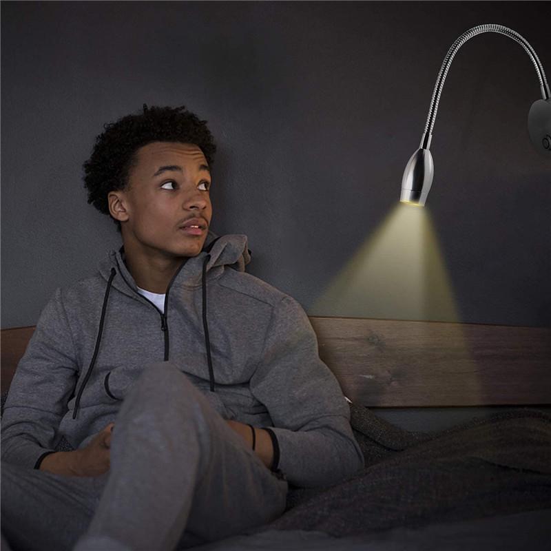 Smart Touch LED Gooseneck Wall Light with Stepless Dimming & Eye Protection