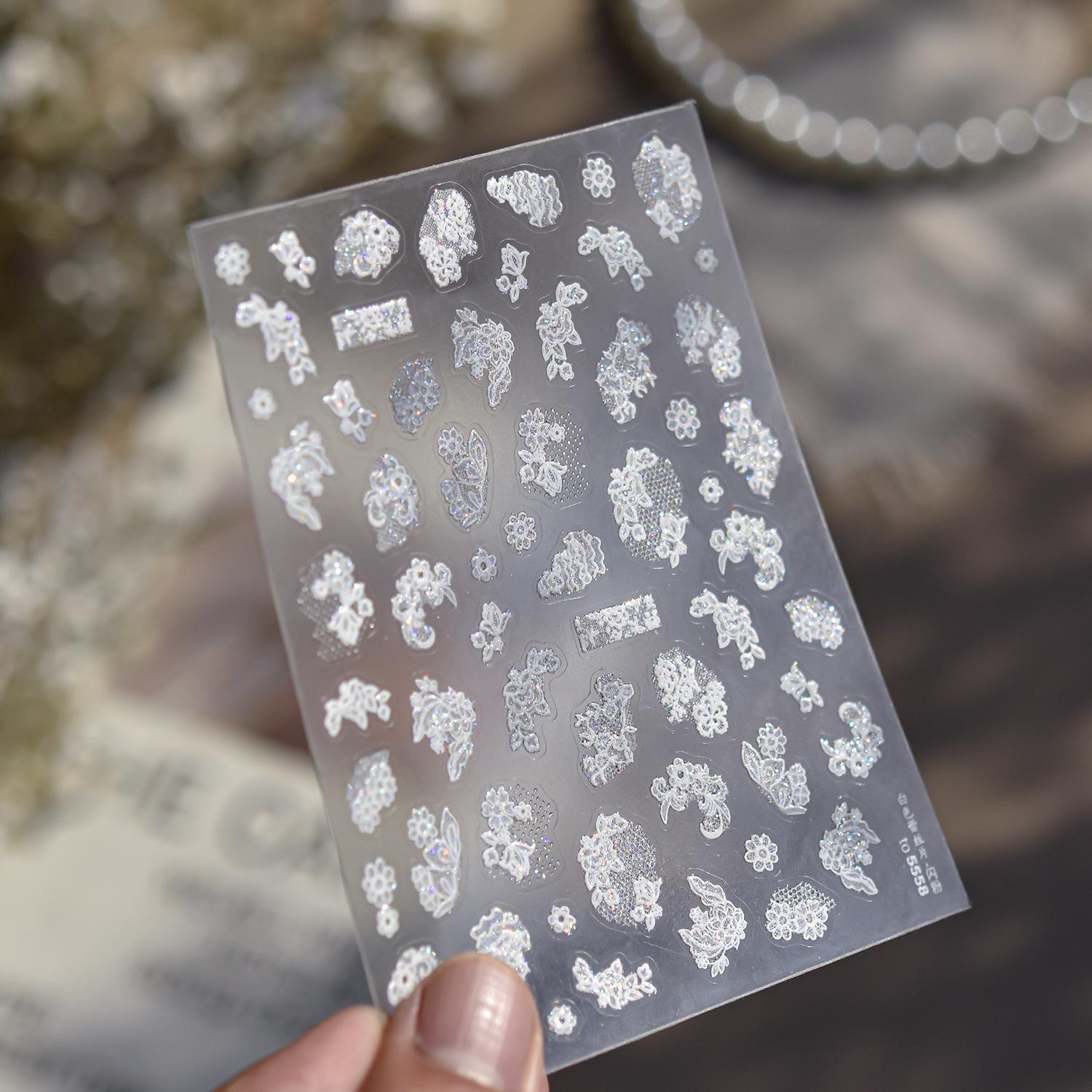 

Tomoni Retro Lace Glitter Nail Art Stickers - DIY Exquisite Style Mixed Pack