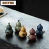 Yixing Zisha Water Spraying Frog Gourd Tea Pet Vintage Tea Sculpture Tea Figurine Play Toys Tea Statue Ornaments Supplies Craft