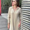 New Pattern Women Autumn Winter Sexy V Neck Long Sleeve Knitted Sweater Dress Long Sleeve Straight Cozy Pullover Slim Dresses