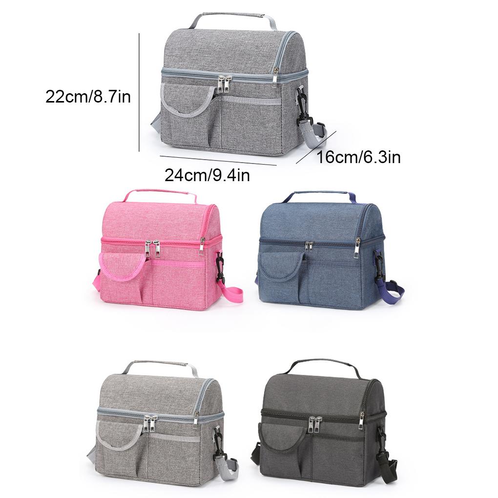Cloth Lunch Bag Cooler Box Thermal Insulated For Office Men Thermal Lunch Box For Meal Food Storage