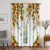 Set Of 2 Sunflower Butterfly Polyester Curtain Home Decor Window Treatment Privacy Properties Elegant Curtains Light Filtering Made