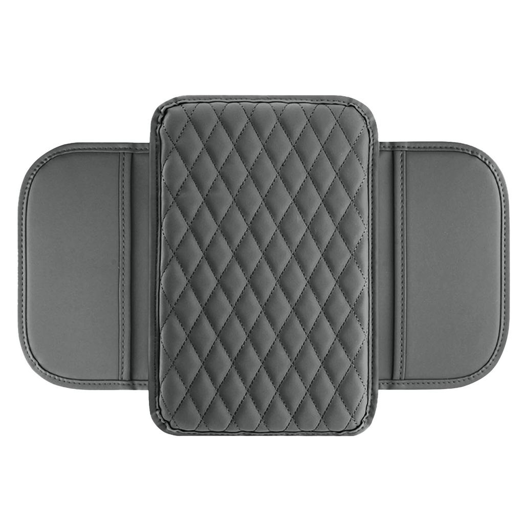 Luxury Car Armrest Cover - PU Leather, Quilted Design, Universal Fit, Easy Installation, Red
