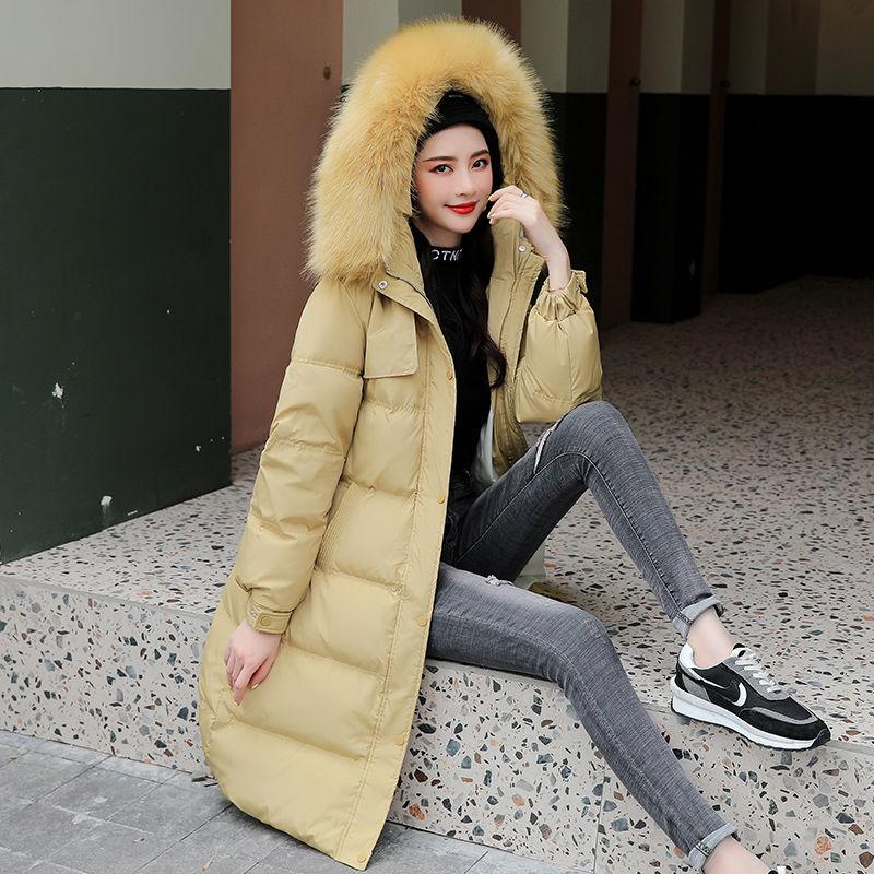 Winter Korean Women's Long Sections of Cotton Clothing Large Size Slim Knee-high Thickened Ladies Cotton Jacket