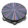 Hand Tambourine Double Row Percussion Polyester Drum Skin Solid Wood Instrument 8‑inchColorful Rays
