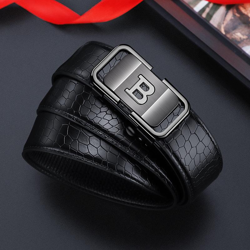 Crocodile Pattern B Style Faux Leather Belt with Customizable Logo - Versatile and Trendy for Business Casual Wear
