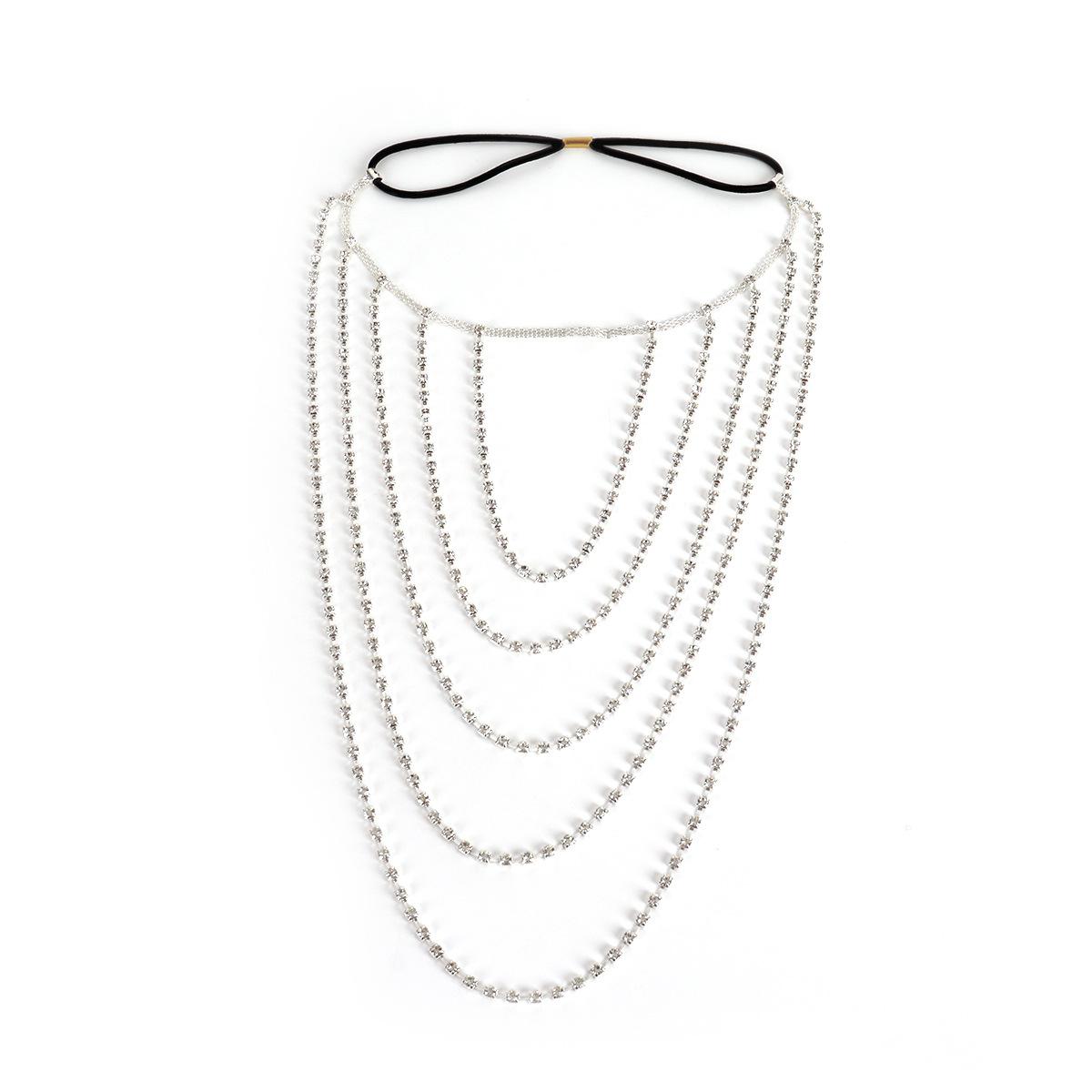 

Модні багатошарові стрази Сексуальні ноги Стримери Еластичні шнурки Браслет для ніг Європейські та американські нічні клуби Блискучий ланцюжок Краса Браслет для ніг Жінки срібний