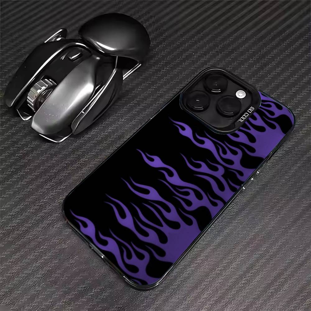 Creative Fashion Flame Phone Case For iPhone 17 16 15 14 13 12 11 Pro Max XS Max 7 8 Plus Shockproof Silicone Matte Cover