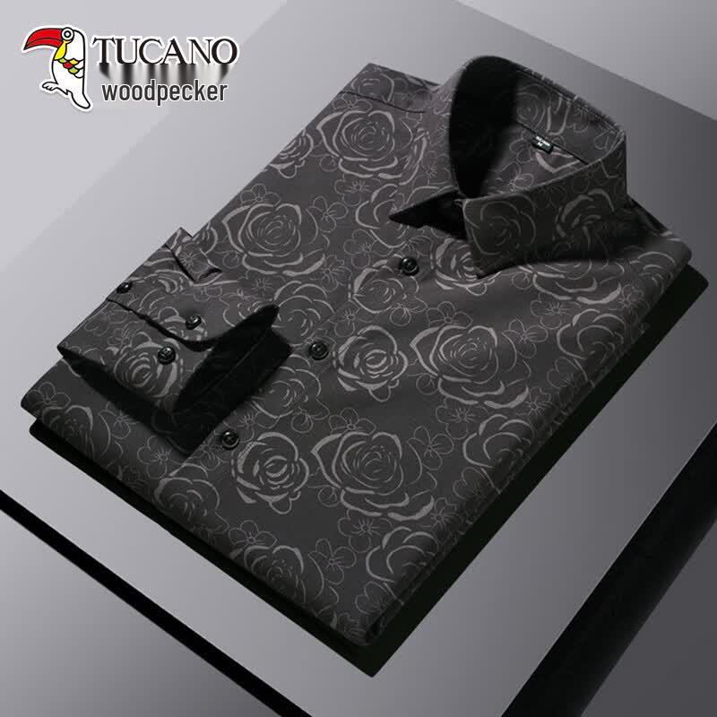 TUCANO Men s Wrinkle-Free Printed Long-Sleeve Casual Shirt XL