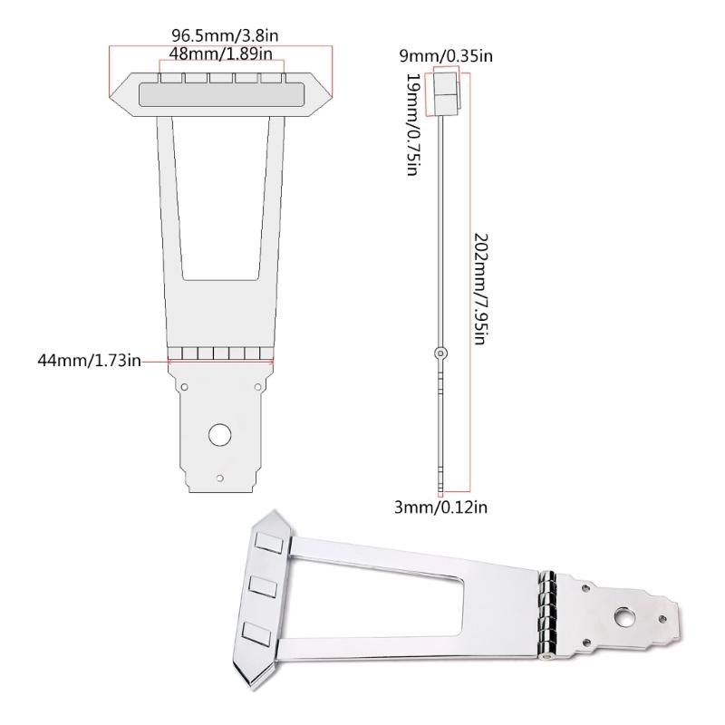 Metal Archtop Guitar Bass Tailpiece Bridge Replacement 6 String Guitar Trapeze Tailpiece Bridge for Jazzes Guitar Bass