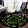 1PC Black Green Mandala Pattern Chair Carpet for Office, Indoor Non-Slip Washable Carpet, Soft Comfortable Mat For Office Room Yy250930254