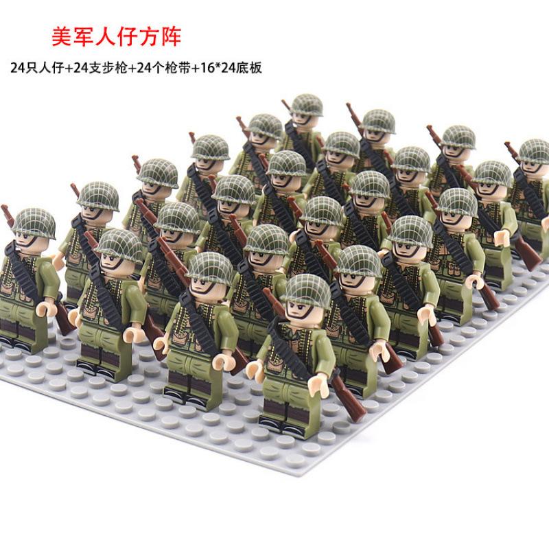 Military German, Soviet And American Legion New Doll Phalanx Set Rifle Assembly Building Block