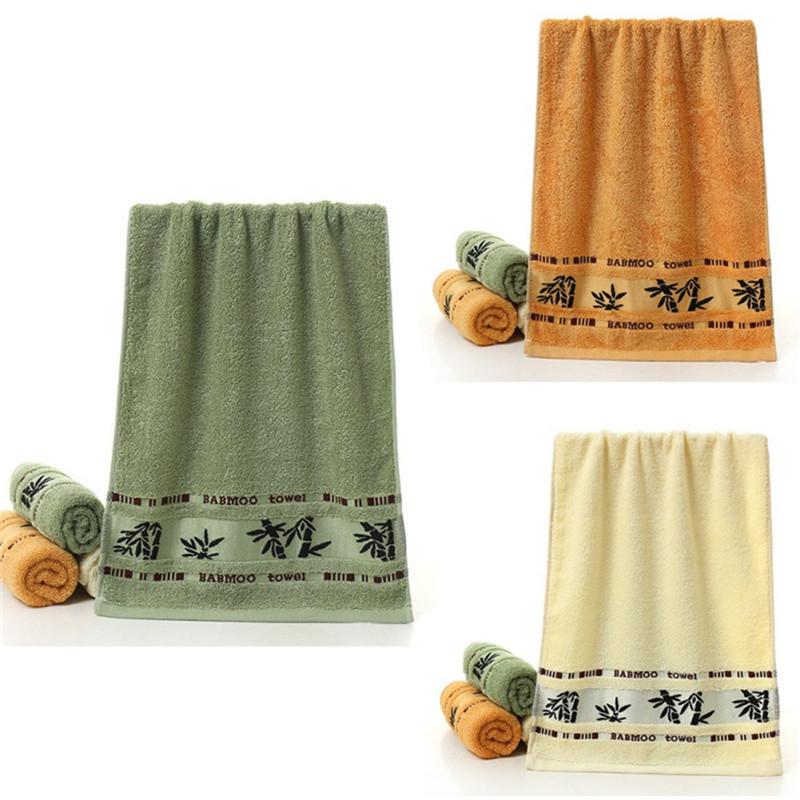 1/5/10PCS Bamboo Bath Towels Set, Embroidered Shower Towels, Bathroom Gift, Luxury Towel Cover, Cream White, Green, Coffee,
