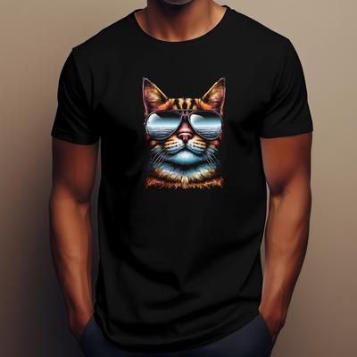 Coole Katze mit Sonnenbrille Unisex T-Shirt - Perfektes Geschenk für Katzenliebhaber Lustiges T-Shirt