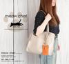 [meow cheri] Cute Cat Pass Case with Reel, Genuine Leather, Holds 2 Cards, Slim Design, Made in Japan with Tochigi Leather, Gift for Cat Lovers, Gift