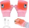 SEEYA Waterproof Electric Heated 3 Temperature 2000mAh USB Rapid Digital for Commuting and School Gloves, Settings, Rechargeable, Fingerless, 3-Second