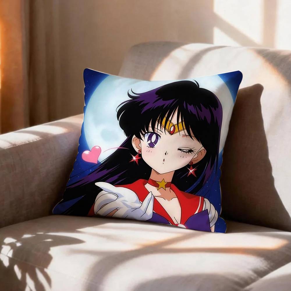 CUTE R-Rei Hino Sailor Mars  Pillow Case Pattern Printed Pillowcase For Living Room Sofa Cushion Cover