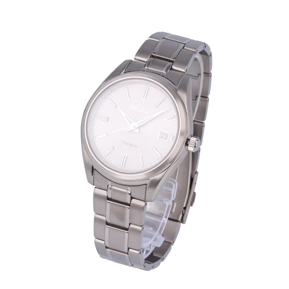 

SEIKO Watch Waterproof Quartz Analog Titanium Silver SUR369P Men s [Used]
