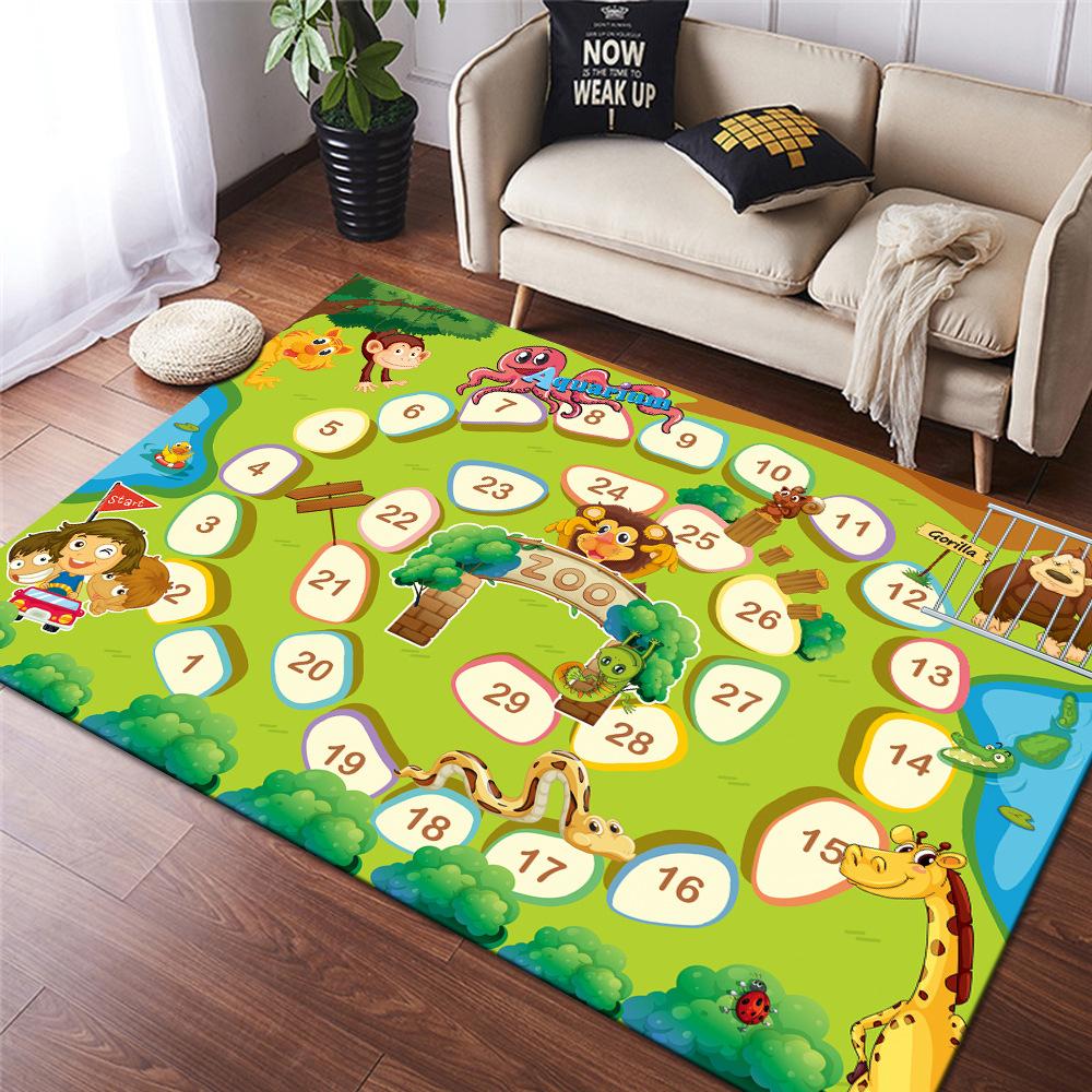 Cartoon Hopscotch Flannel Carpet for Bedroom Living Room Bedside Girl Room Floor Mats Home Decor Layout Sofa Cushion Rug