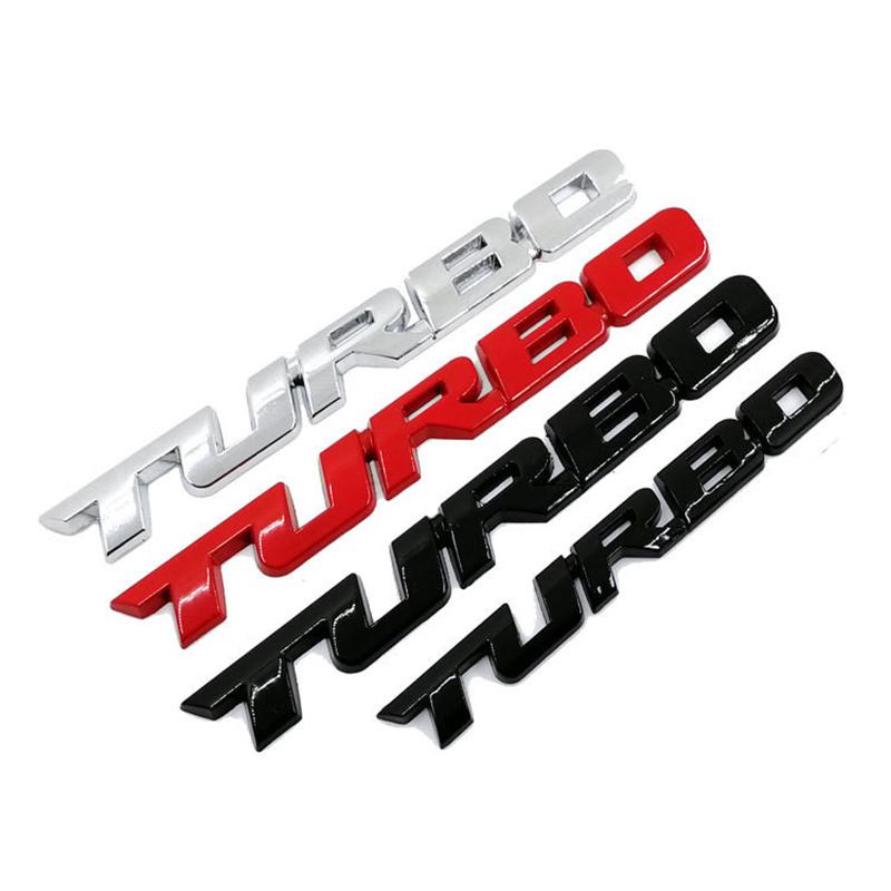 3D Car Sticker Turbocharged Turbo Metal Badge Car Modification Accessories Rear Marked Side Marking Decorative Car Sticker