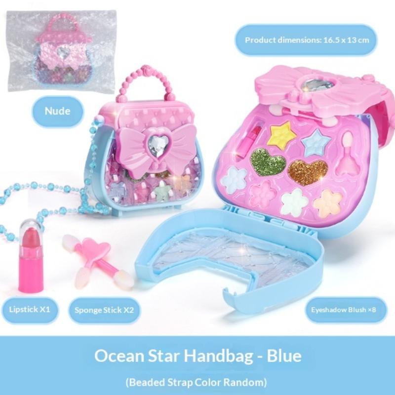 32Pcs Kids Makeup Toys Girls Real Makeup Kit Washable Non-Toxic Makeup Toy Set Retro Beauty Makeup