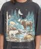 Vintage Forest Animals Wilderness 90s Comfort Colors® Tshirt, Retro Moose Wolf Bear Owl Nature Tee, Aesthetic National Park Y2K Streetwear