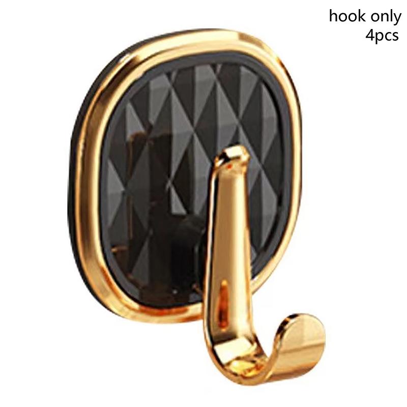 

4Pcs Luxury Punch-Free Wall Hooks Strong Sticky Coat Hanger Rack Clothes Towel Bag Key Kitchen Door Organizer Easy Install
